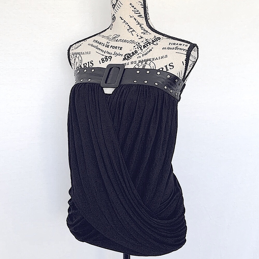 Studded Drape Tube-top
